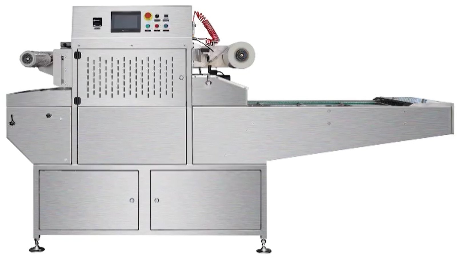 Conveyor Type Vacuum Skin Packing and MAP Tray Sealing Model MAP 450TFV